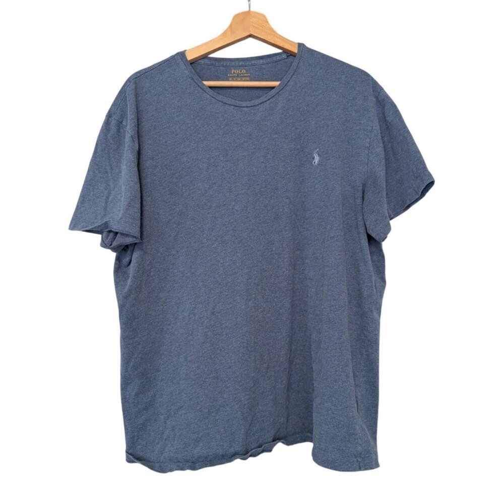 Polo Ralph Lauren T-Shirt Men's XL Blue Heather Crew Neck Pony Logo Tee Classic